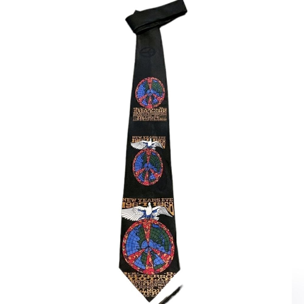 NWT Fillmore Poster Tie White Bird NYE '67-68 Bill Graham #100 100% Silk